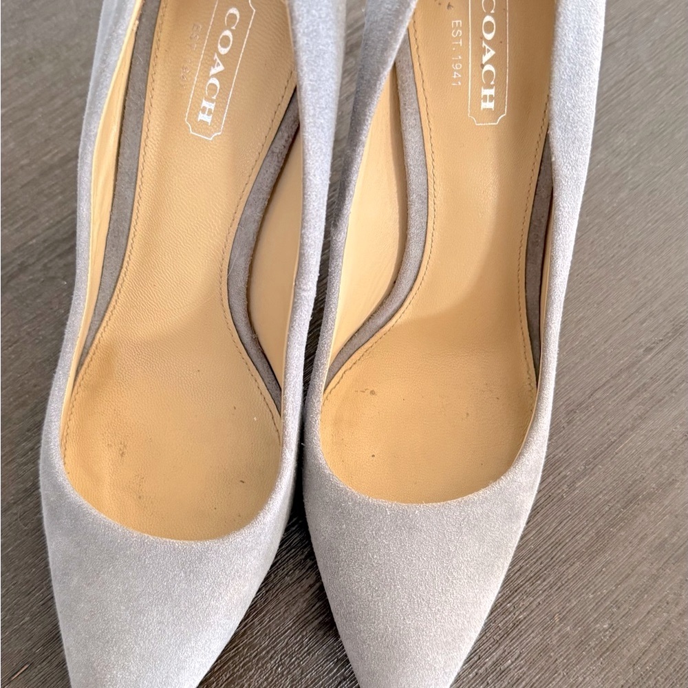 Coach Women's Gray Suede Pumps - Picture 2 of 5